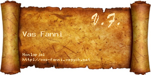 Vas Fanni névjegykártya