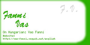 fanni vas business card